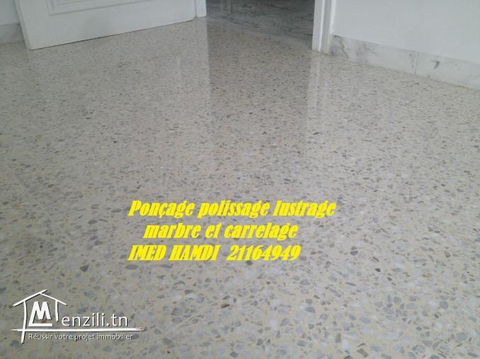 Polissage lustrage marbre carrelage nettoyage parterre