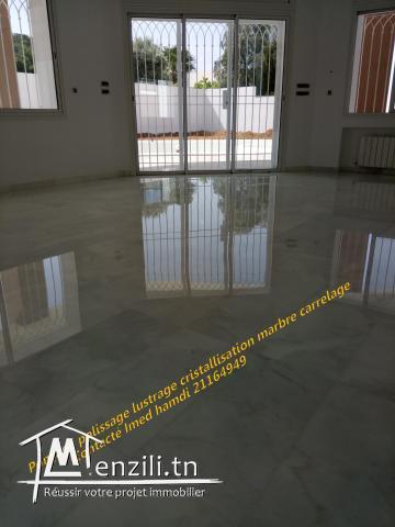 Polissage lustrage marbre carrelage nettoyage parterre