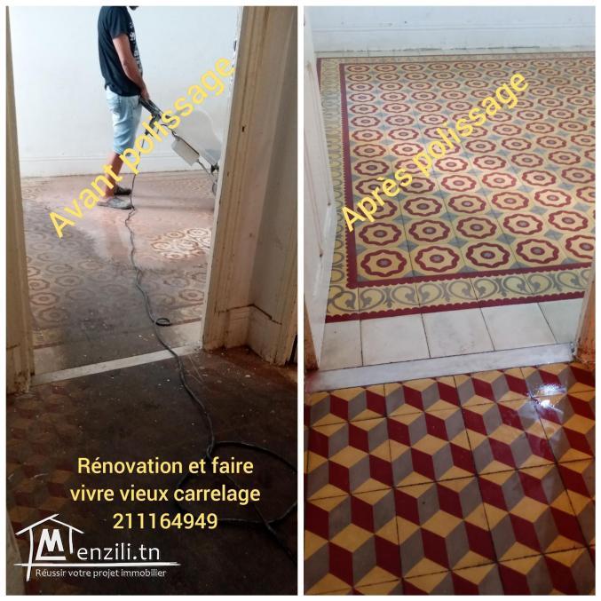 Polissage lustrage marbre carrelage nettoyage parterre