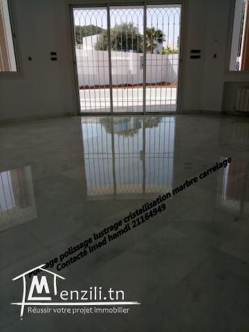 Polissage lustrage marbre carrelage nettoyage parterre