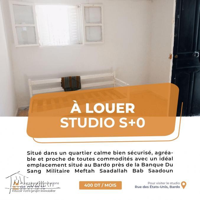 Studio S+0 À Louer au Bardo