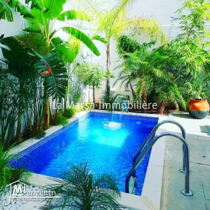 A Louer un duplex s4 avec jardin et piscine à La Marsa