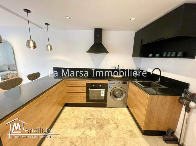 A Louer rdc s1 meublé vue mer avec jardin à La Marsa