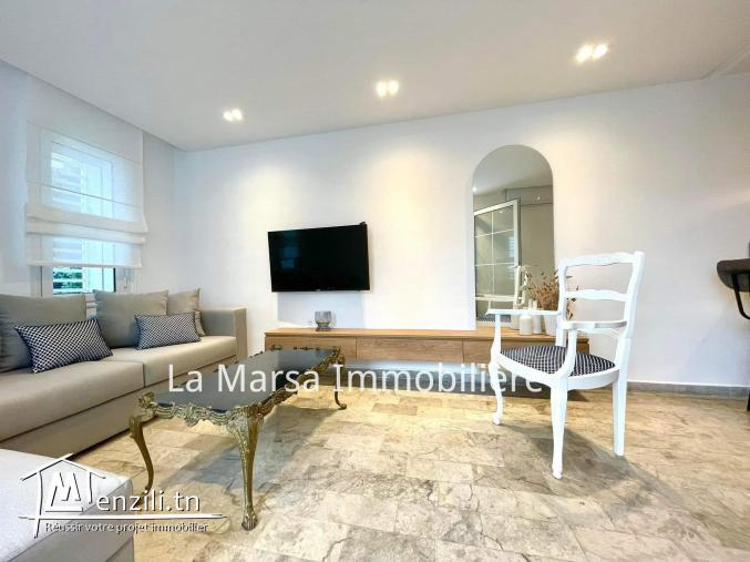 A Louer rdc s1 meublé vue mer avec jardin à La Marsa