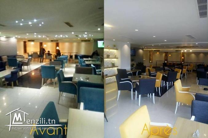 A vendre cause départ fond de commerce d un salon de thé  en face de l hôtel Riadh Palm