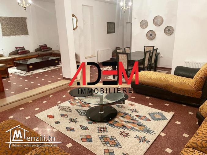 Spacieux RDC d'une villa meublé avec jardin et abri voiture