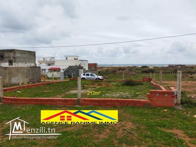 Terrain de 212m2 a la mer el haouaria cap bon