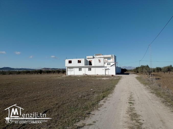 Maison à vendre sur terrain agricole sur la route de Bouficha