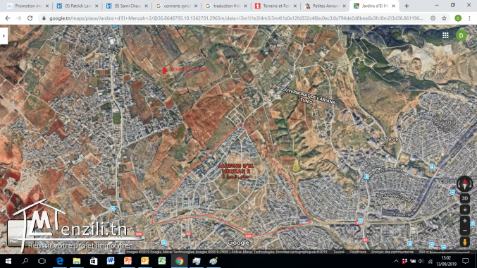 A Vendre un terrain au Jardins El Menzah 2