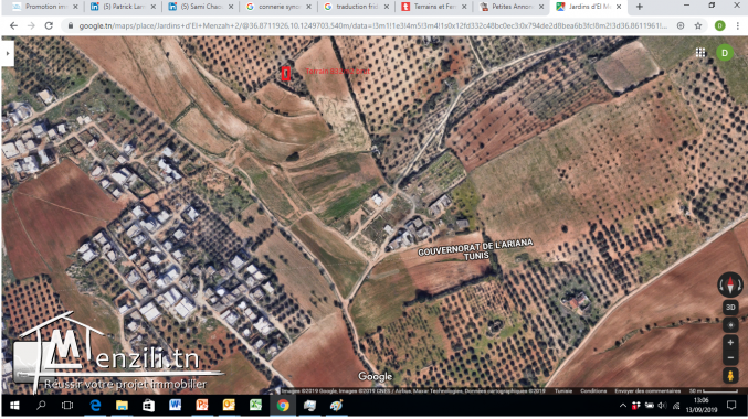 A Vendre un terrain au Jardins El Menzah 2