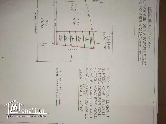 Terrain à vendre Chatt Mariem