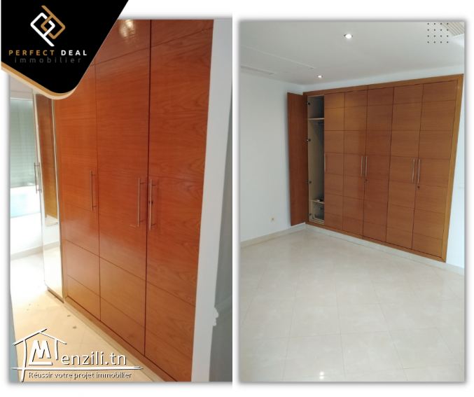 A LOUER un appartement s+4 de 250m² au Lac 2 dans une résidence très calme et sélectionnée.