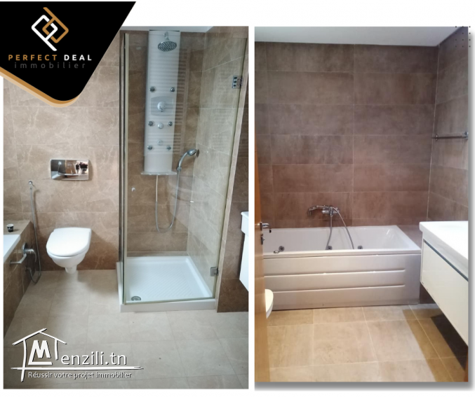 A LOUER un appartement s+4 de 250m² au Lac 2 dans une résidence très calme et sélectionnée.