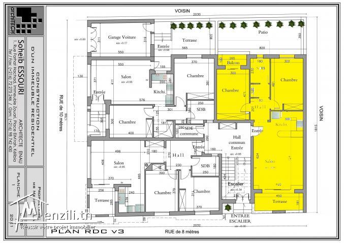 Appartement S+2 vue de mer / 160MD
