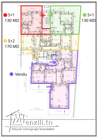 A vendre appartements S+1/ S+2