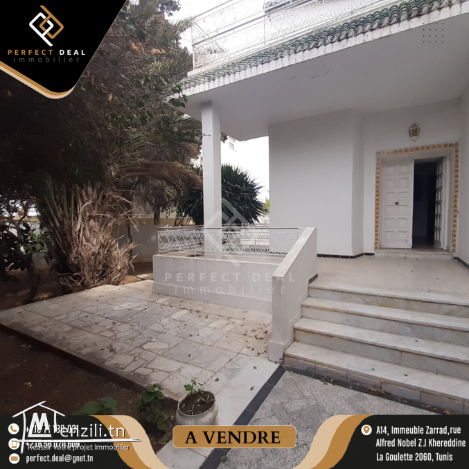 A VENDRE une Villa à EL Menzah 4 située dans un quartier calme et résidentiel.