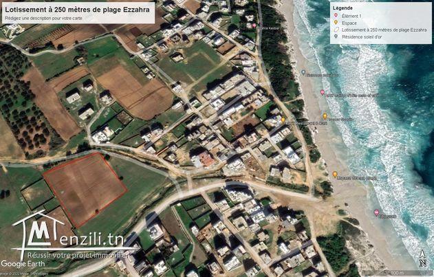 VT710:Des terrains d’habitation à 250 mètres de  plage Ezzahra