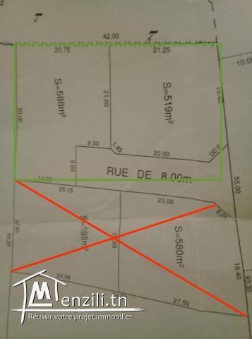 A vendre 2 lots centre AGAREB