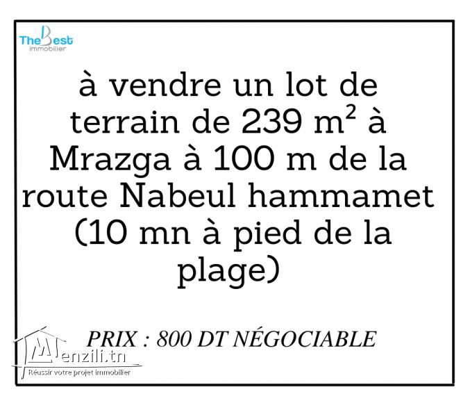 un lot de terrain de 239 m² à Mrazga