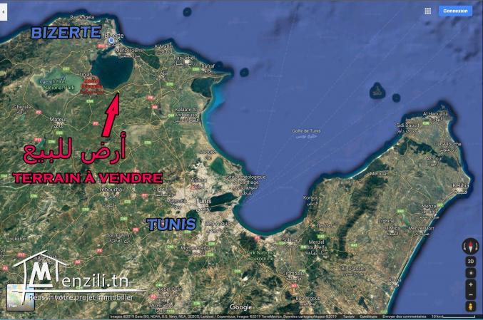 Terrain à vendre sur autoroute Menzel Bourguiba- Tunis