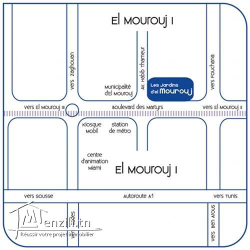 Appartement + Parking Privé 112 M2 Résidence Les Jardin D’El Mourouj