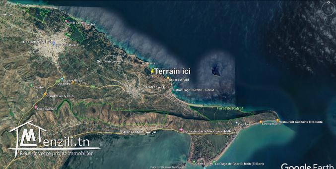 Terrain à Ain Mestir Rafraf sur la mer