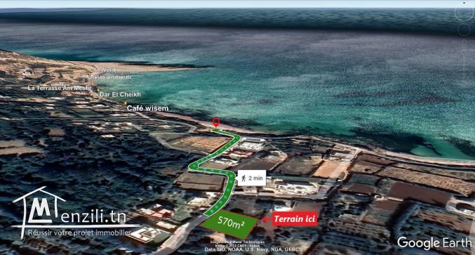 Terrain à Ain Mestir Rafraf sur la mer