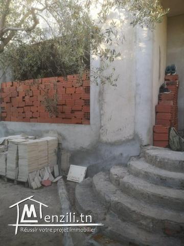 Maison non finie avec grand jardin