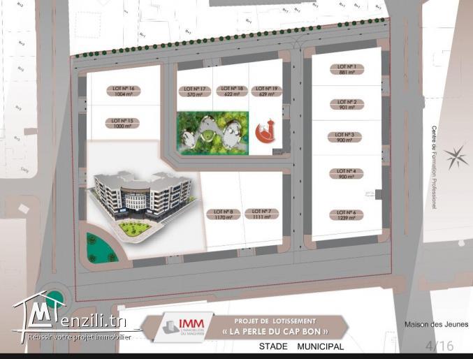 Lotissement de terrains en plein centre de Grombalia