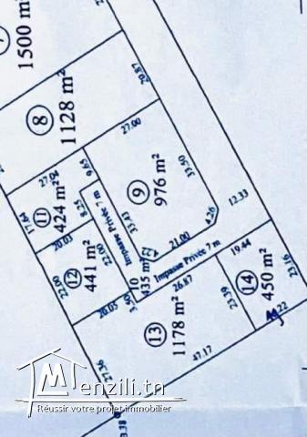A Vendre terrain de 1178m² à la Marsa
