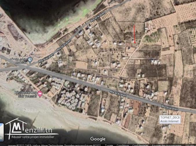 Iles kerkennah :  à vendre  un terrain de  1063m (à voir sur les photos)