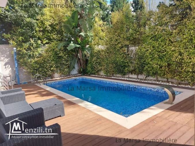 A Louer villa s4 avec piscine et jardin, Carthage Hannibal