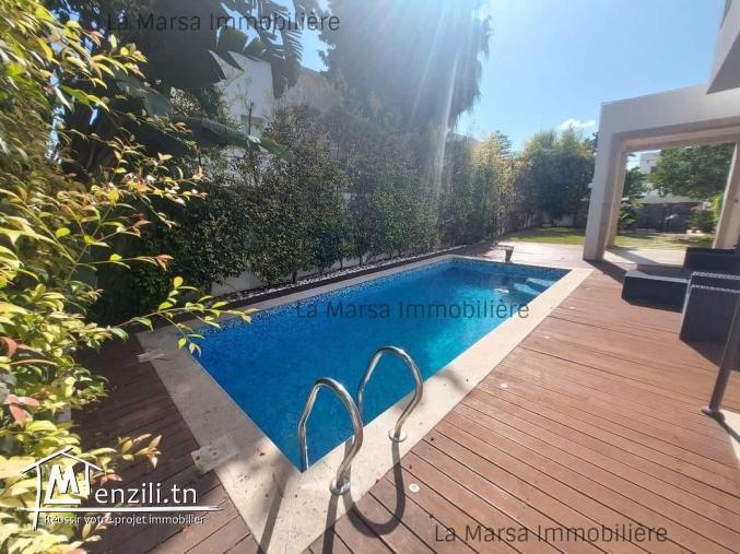 A Louer villa s4 avec piscine et jardin, Carthage Hannibal