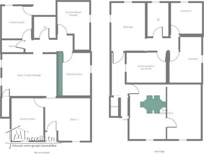 Maison a deux étages près  mg riadh el ghazela