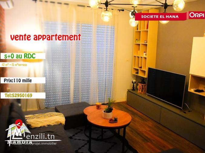 Appartement S+0 au RDC neuf et proche de la plage