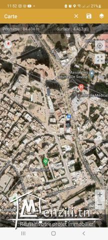 Terrain 500m2  centre villa jawhra soussd