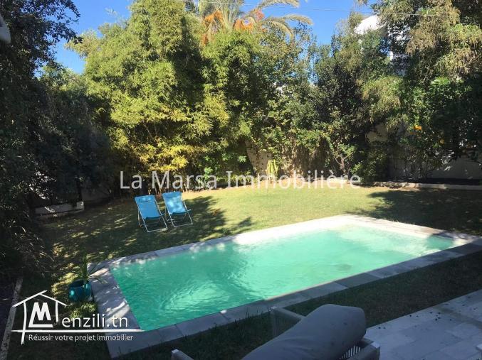 A Louer un loft s1 meublé avec piscine et jardin, La Marsa