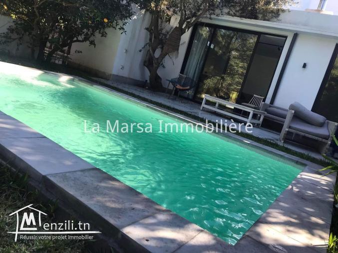 A Louer un loft s1 meublé avec piscine et jardin, La Marsa