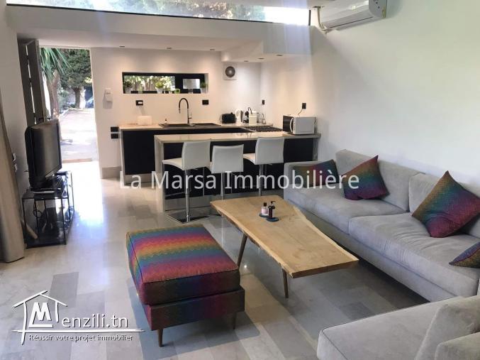 A Louer un loft s1 meublé avec piscine et jardin, La Marsa