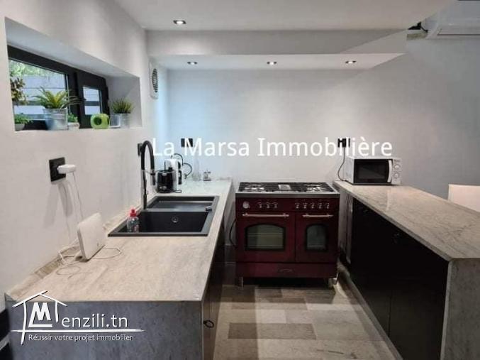 A Louer un loft s1 meublé avec piscine et jardin, La Marsa