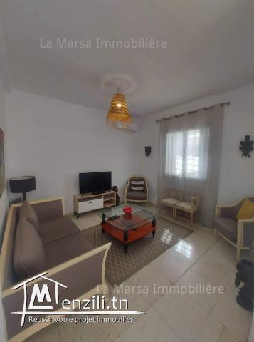 Un rdc s2 meublé avec terrasse, Marsa plage