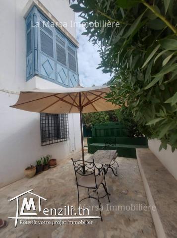 Un rdc s2 meublé avec terrasse, Marsa plage