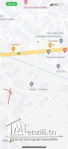 Terrain en vente a akouda superficie 414m²