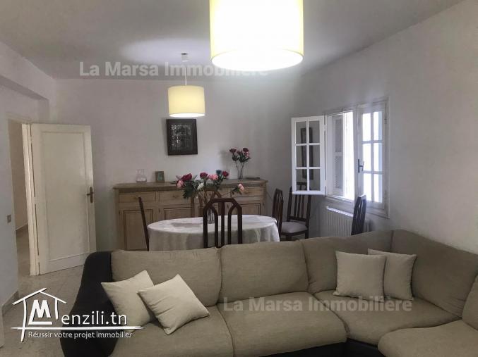 A Louer villa s3 meublée avec jardin à La Marsa Corniche