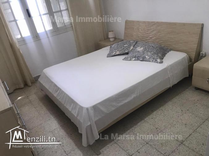 A Louer villa s3 meublée avec jardin à La Marsa Corniche