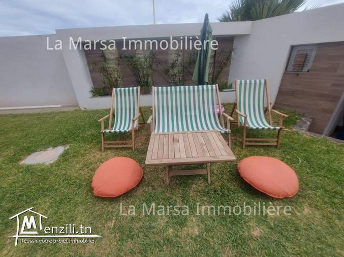 A Louer rez-de-chaussée avec piscine et jardin, La Soukra