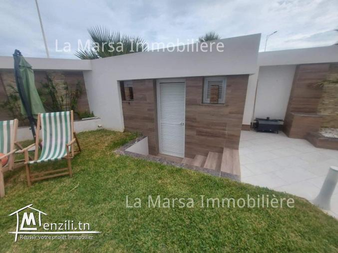 A Louer rez-de-chaussée avec piscine et jardin, La Soukra