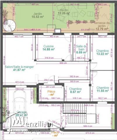 Villa S+3 Ariana sur la route de Raoued