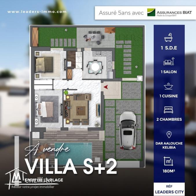 Villas s2 à vendre à leaders city Kélibia