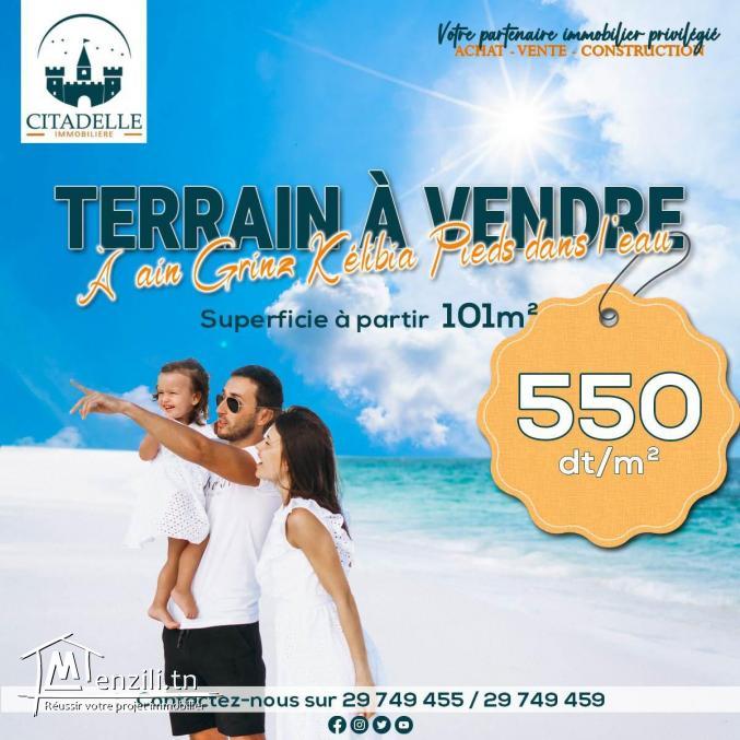 أراضي للبيع مباشرة على بحر عين قرينز قليبية